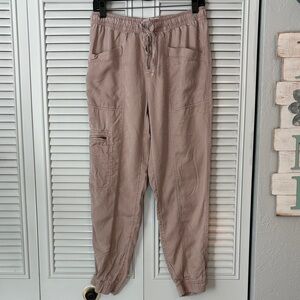 Nicole Miller Stylish Taupe Joggers for Women Size M